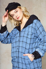 Load image into Gallery viewer, hoodie-blue-plaid