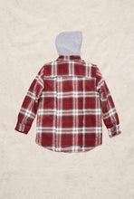 Load image into Gallery viewer, hoodie-burgandy-plaid
