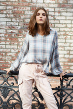 Load image into Gallery viewer, gray-pink-plaid