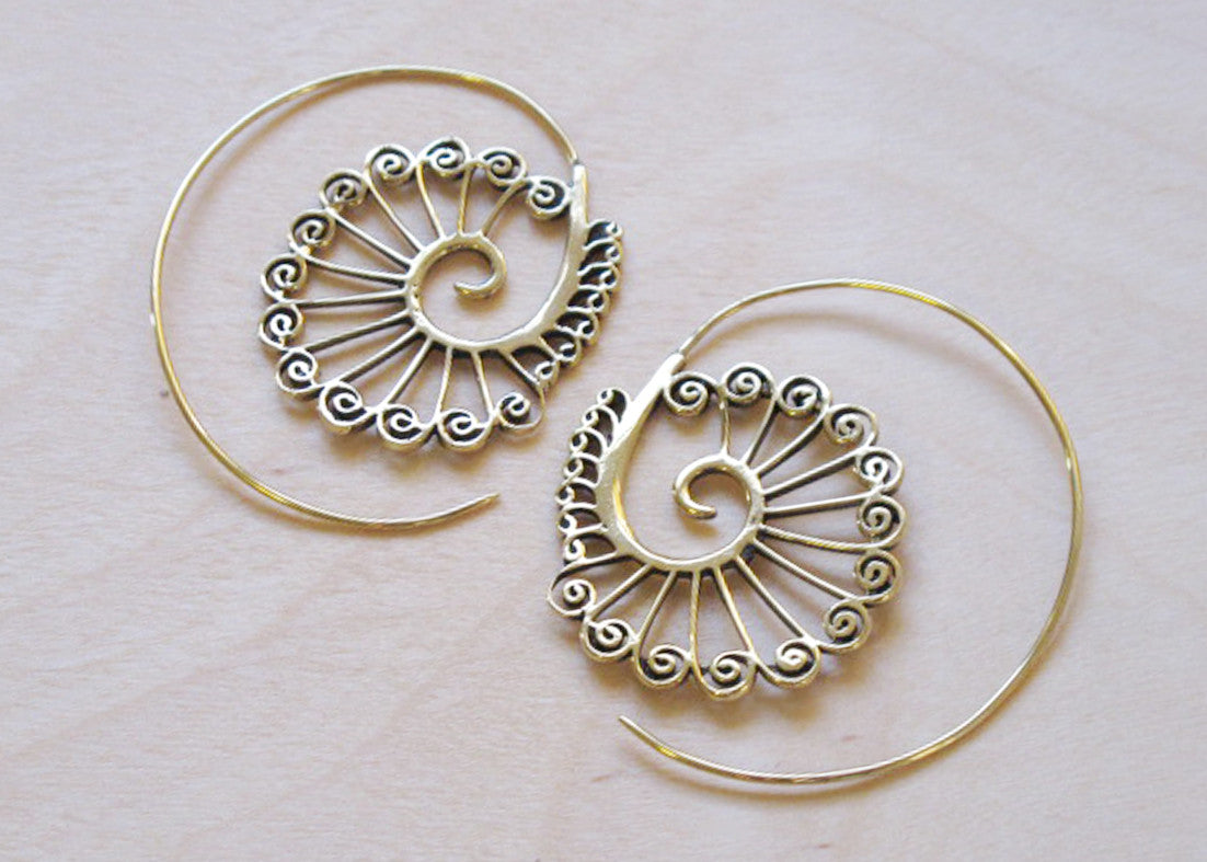 Peacock Spiral Earrings